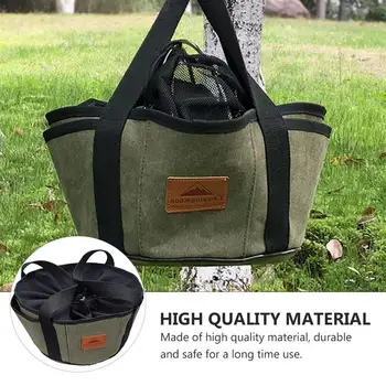 

Canvas Storage Bag Outdoor Camping Barbecue Storage Bags Hand Bag Dutch Oven Canvas Storage Pouch Cooking Utensils Organizer