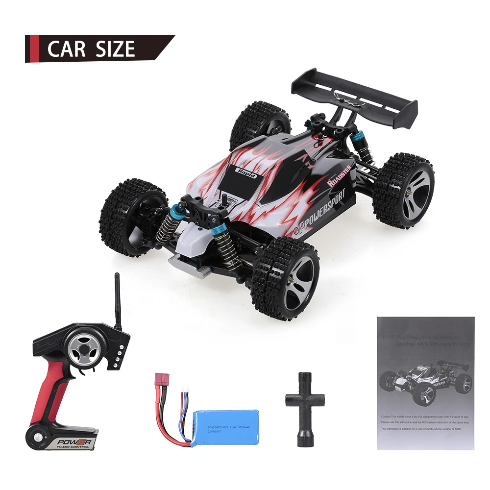 Wltoys A959 1:18 2,4 ГГц 4WD RC автомобиль внедорожник 45 км/ч высокая скорость гоночный багги автомобиль дистанционного управления автомобиль РТР игрушки для детей