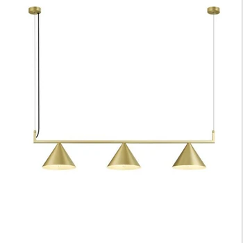 

Modern 3 Head Designer Villa Dining Room Pendant Light Art Gold Creative Restaurant Studio Lamp Free Shipping LED Bulbs Metal AC