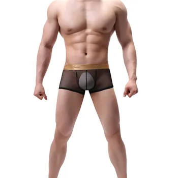 

Sexy Men Underwear Boxer Shorts Transparent Soft Sexy Mesh Male Men's Underpants Cueca Boxer Homme Slips Gay Underwear