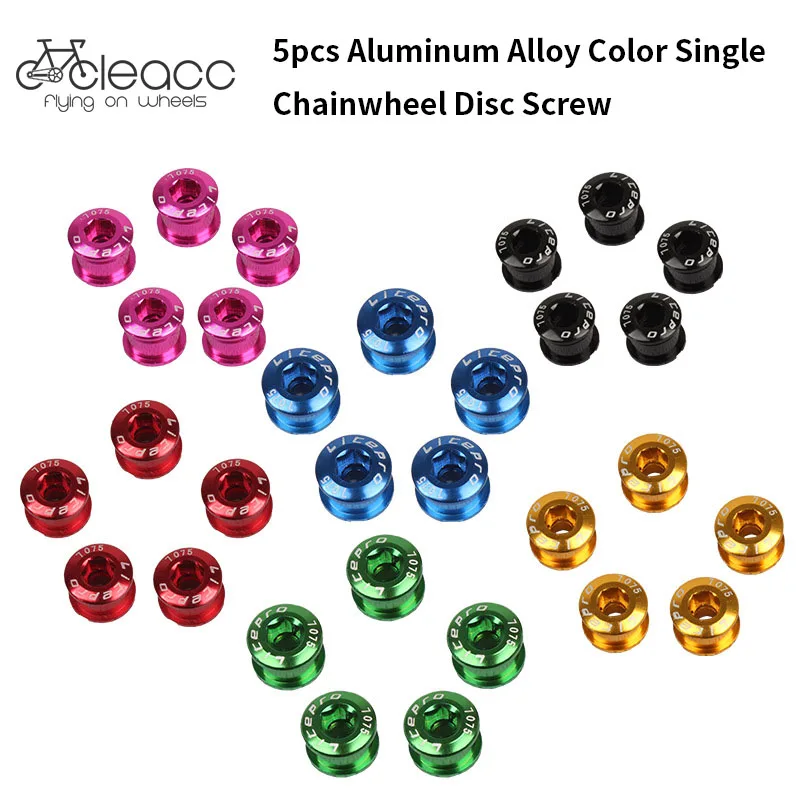 CYCLEACC 5Pcs MTB Chainwheel Screws Cycling Wheel Sprocket Chainring Nails Road Bike Crankset Alloy Bolt Screw | Спорт и развлечения