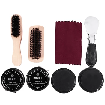 

Shoe Care Set Shoe Brush Shoe Polish Set, 8 Piece Travel Shoe Shine Tool
