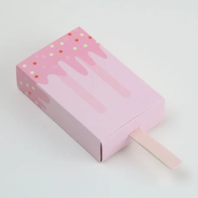 10pcs 10X6X2cm pink Летняя Вечеринка пончик мороженое тема украшения для кексов тарелка сотовый флаг с мячом коробка конфет набор день рождения, детский душ вечерние поставки - Цвет: 10pcs 10X6X2cm pink