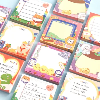 

100Pcs\DIY creative cute retro personality fun can tear Post-it notes message student stationery office supplies notebook
