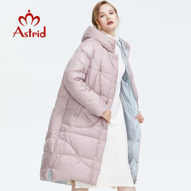 Astrid Зима новое поступление пуховая куртка женская верхняя одежда высокое качество длинная плотная хлопковая теплая жeнскaя зимняя кyрткa AR-6596