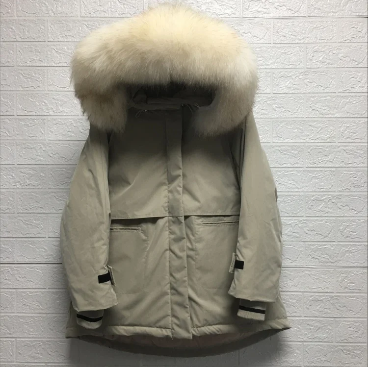New fashion fluffy warm fox fur collar real down parkas coat female winter coats hooded thicker jacket F03 | Женская одежда