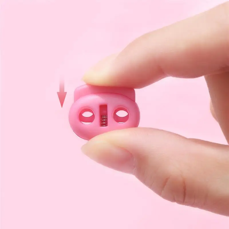 25pcs 토글 스토퍼 클립 스프링 패스너 코드 잠금 버튼 DIY 의류 신발 끈 스포츠웨어 액세서리 (무작위 컬러)