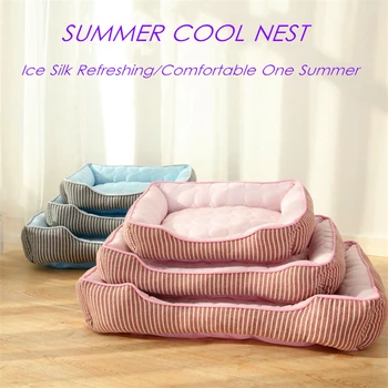 

Summer Pet Cool Nest Mat Large And Small Dog Anti-Skid Sleeping Mats New Cotton And Linen Cold Pet Mat