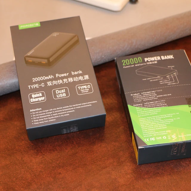 FERISING Power Bank-cargador de batería externo portátil, 20000 mAh, QC PD 3,0, PowerBank de carga rápida para Xiaomi 20000 mah - Imagen 6