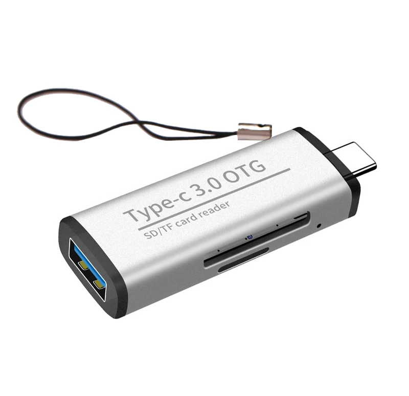 USB 3,0 SD SDHC MicroSD TF адаптер для чтения карт OTG для Macbook huawei Xiaomi samsung Typec ноутбук ПК телефон кардридер - Цвет: Silver