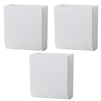 

3Pcs Wall-mounted Storage Boxes Punch Free Remote Control Boxes Phone Boxes