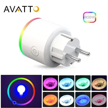 AVATTO 16A ЕС RGB wifi умная вилка с монитором питания, wifi Беспроводная умная розетка с Google Home Alexa Голосовое управление