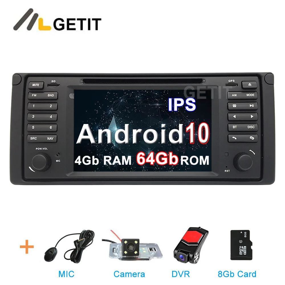 Android 10,0 Автомобильный DVD стерео радио плеер Multimedio gps для BMW E39 - Цвет: 4G CAMERA-DVR-SD