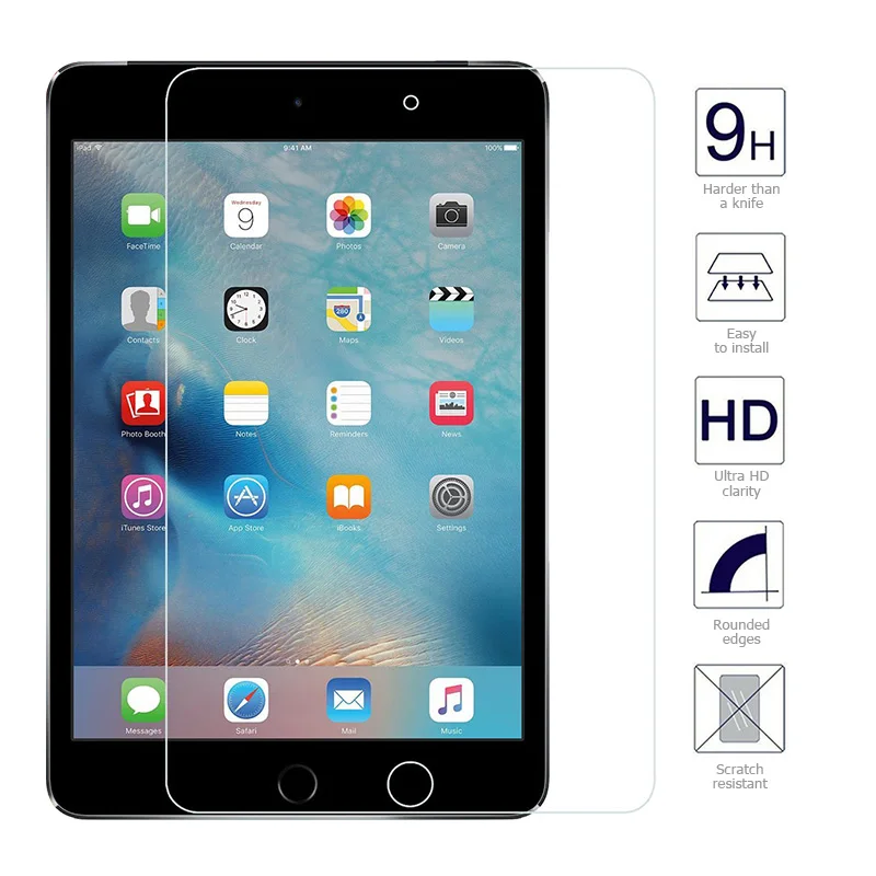 

Tempered Glass Screen Protector Luxury Tablets Case PU Leather Full Cover Coque for Ipad Air / Air 2 I Pad 5 6 Ipad5 Smart Case