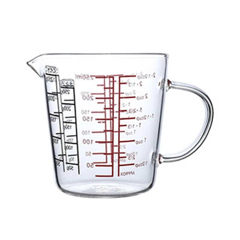 250Ml Glass Measuring Cup Milk Jug Heat Resistant Glass Cup Measure Jug Creamer Scale Cup Tea Coffee Microwave Safe afbeelding