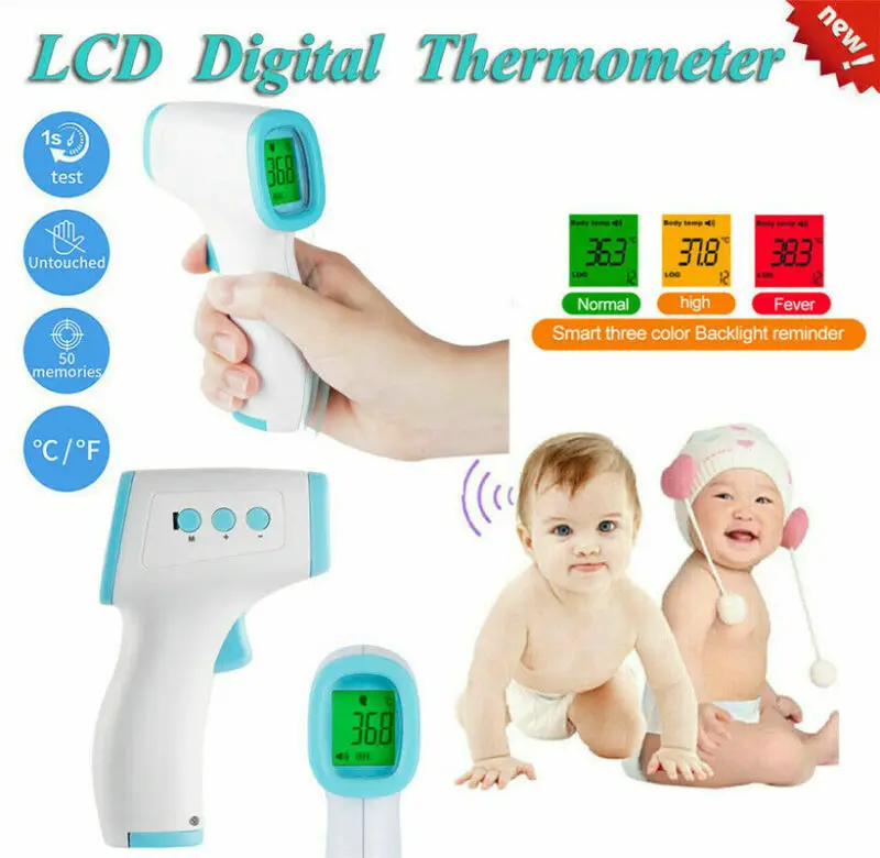 

Baby Infrared Electronic Thermometer Without Battery LCD Digital Non-contact IR Infrared Thermometer Forehead Temperature Meter