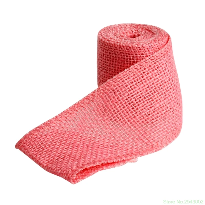 DIY 2 м натуральный джут Hessian Мешковины Ленты деревенский свадебный пояс ремень ремесло 72XF - Цвет: Розовый