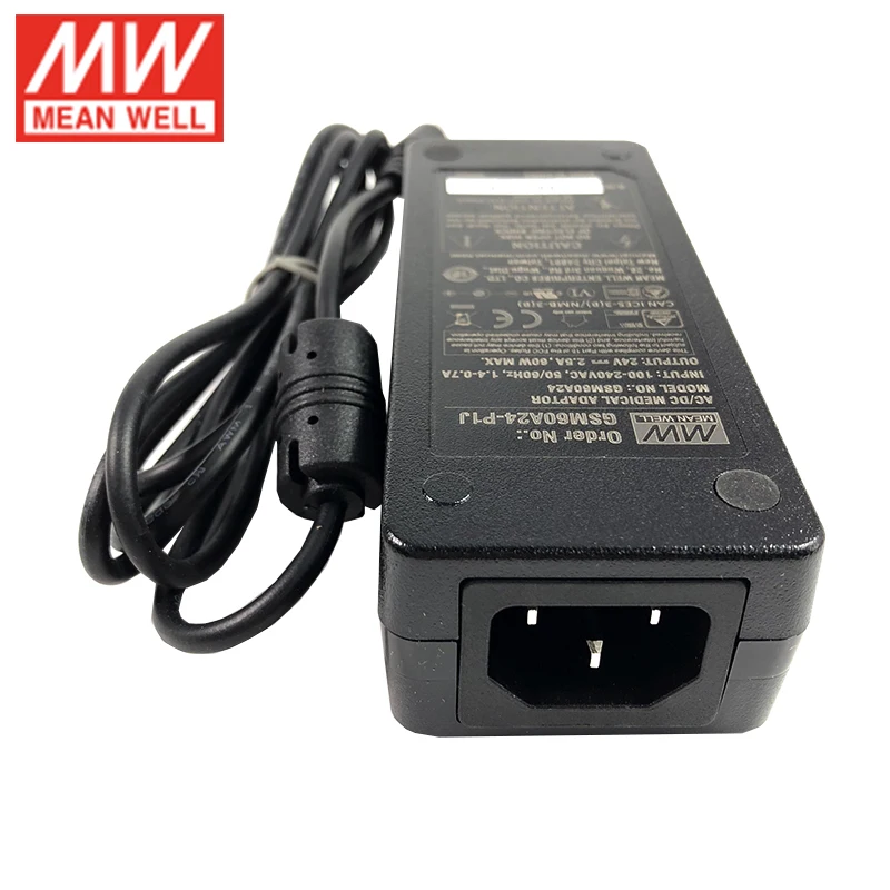 MEAN WELL GSM60A48-P1J 60 Вт 1.25A 48 в медицинский адаптер уровень VI 110 В/220 В AC до 48 В DC адаптер MEAN WELL блок питания 3 полюса