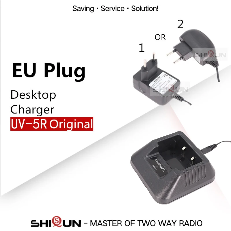 Originale Baofeng Walkie-Talkie Uv-5R Caricabatteria Ue Us Uk Au Adattatore Per Uv-5Ra Di Uv-5Rhx Uv-8Hx Uv-5Re Uv F8 Dm-5R Plus Radio