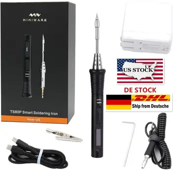 

TS80P Soldering Iron Mini Smart Portable Digital Soldering Iron Tool Adjustable Temperature OLED Display With 30W Original Power