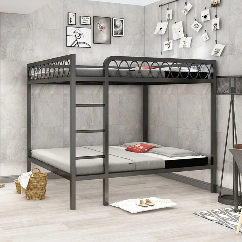 120/150CM Bunk Bed Double Dormitory Loft Adult Multifunctional Home Bedroom Teenage High Nap Twin Iron Frame with Ladder | Мебель