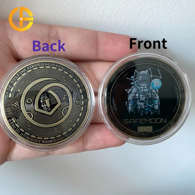 Safemoon Coin 50 Pcs Digital Coin Gold Plated Non Cryptocurrency Physical Crypto Collection Gold Astronaut Commemorative Coins Non Currency Coins Aliexpress