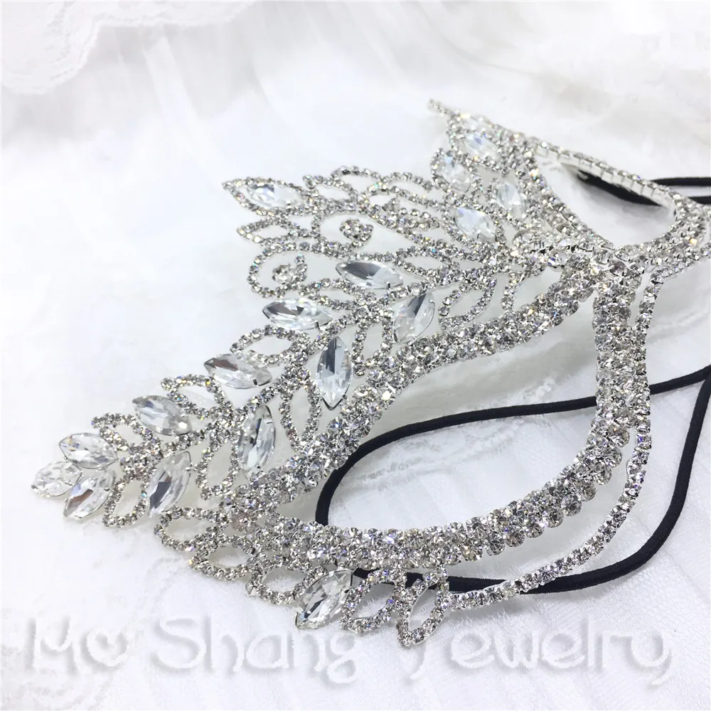 

Wedding Masquerade Crystal Mask Perfect for Proms, Quinceaneras, Halloween, Venetian Carnaval, Mardi Gras, Bachelorette Party