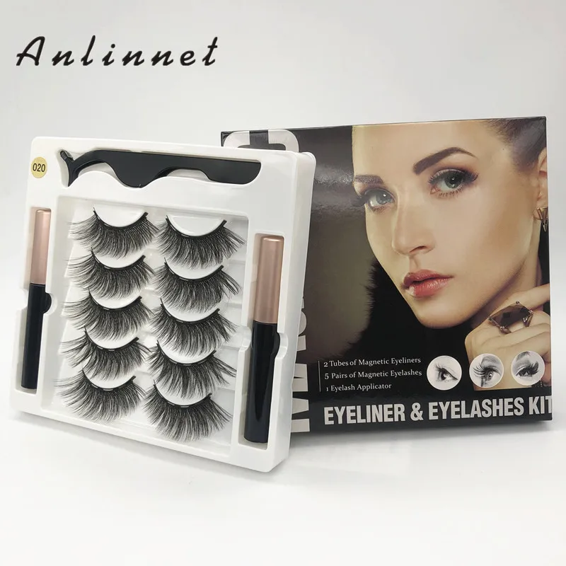 

5 pairs of 5 magnetic false eyelashes, magnetic eyelashes, 2 magnetic eyeliner, tweezers, makeup eyelashes set. Free shipping
