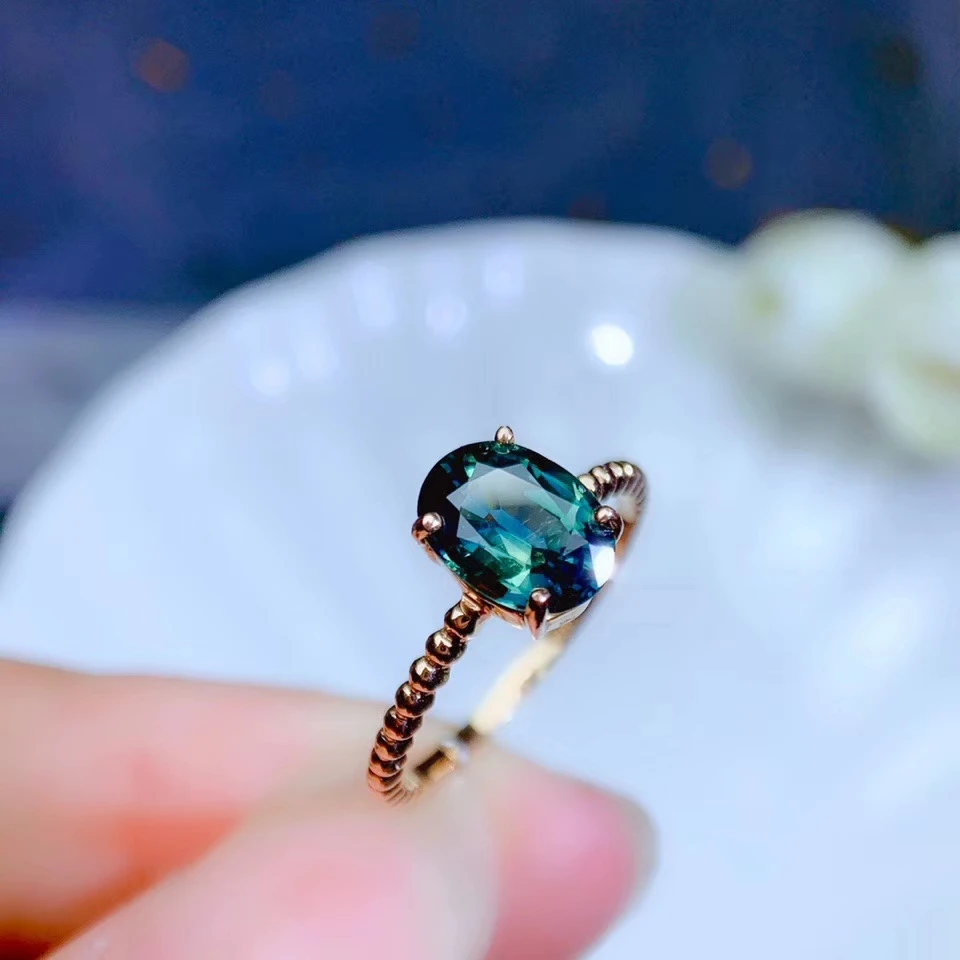 Мода океан драгоценный камень, синий сапфир кольцо 18 К золото день рождения для годовщины помолвки обручальное кольцо подарок настоящий драгоценный камень хорошая огранка РЕДКИЙ
