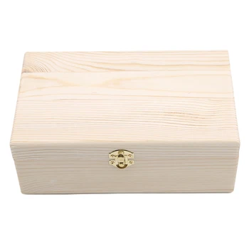 

Wooden Storage Box Log Color Scotch Pine Rectangular Flip Solid Wood Gift Box Handmade Craft Jewelry Case