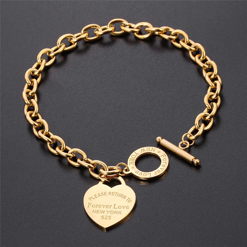 Fashion Bracelet Stainless Steel Bracelet Fashion Jewelry Stainless Steel Love Heart Bracelets For Women Party Gift