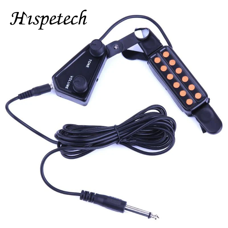 

HISPETECH Adjustable 12hole Guitar Pickup Accessories Acoustic Hole With Tone Volume Controller High Quality Guitar Audio Cable
