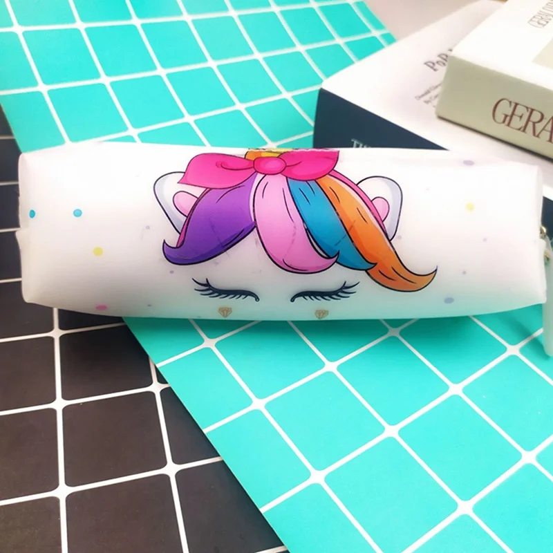 Милый рисунок единорога джинсовый пенал Kawaii пенал для девочек школьный пенал канцелярские принадлежности - Цвет: WT1