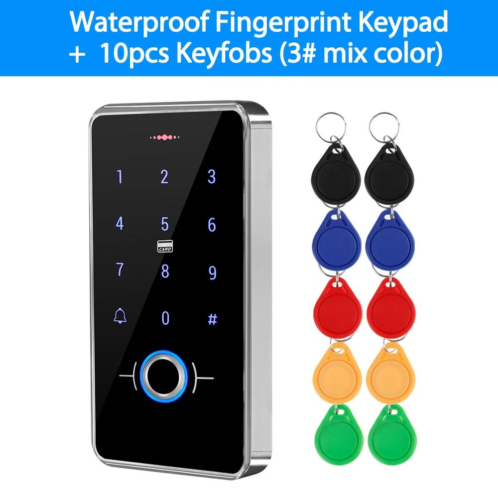 Outdoor IP68 Waterproof RFID Biometrics Fingerprint Access Control Keypad Touch Keyboard 13.56MHz Electronic Door Opener System best electronic door lock Access Control Systems