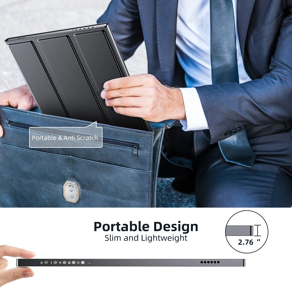 UPERFECT 12.3 ġ ġ ũ ÷, Ǯ HD 1920  1280 ޴ , MiniHD  USB C Ÿ ÷  ÷ IPS  ũ