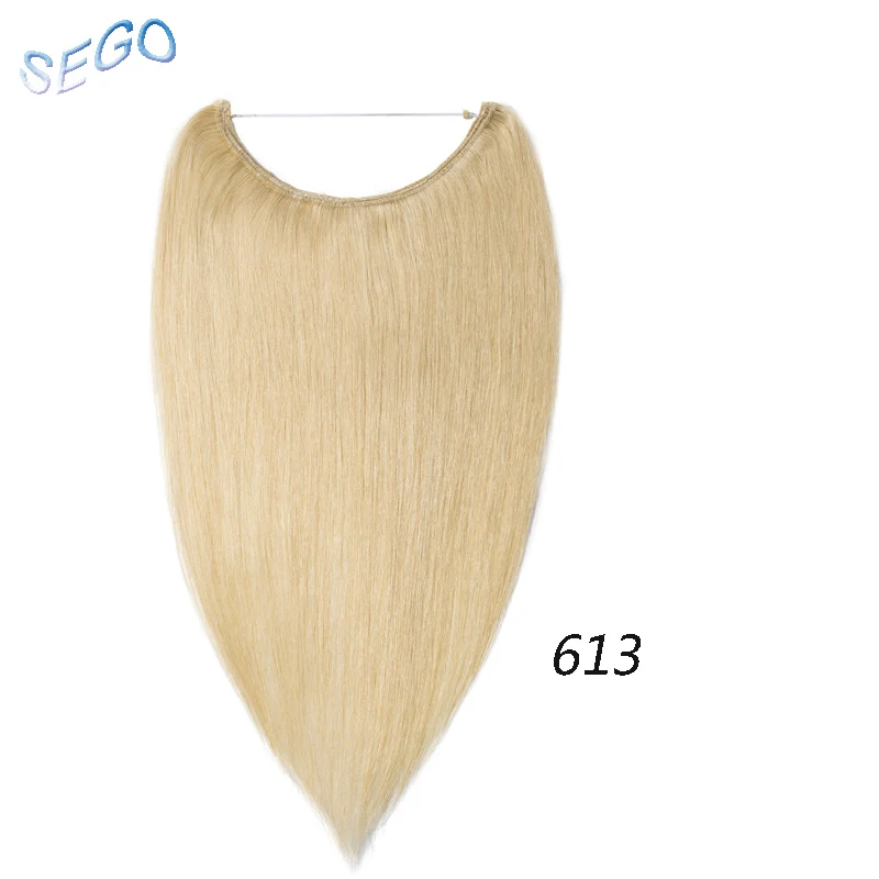 #613 SEGO 60g-80g 1"-24" Невидимая проволока распущенные волосы для удлинения, прямые бразильские non-реми парики из натуральных волос рыба линия волос - Цвет: #613