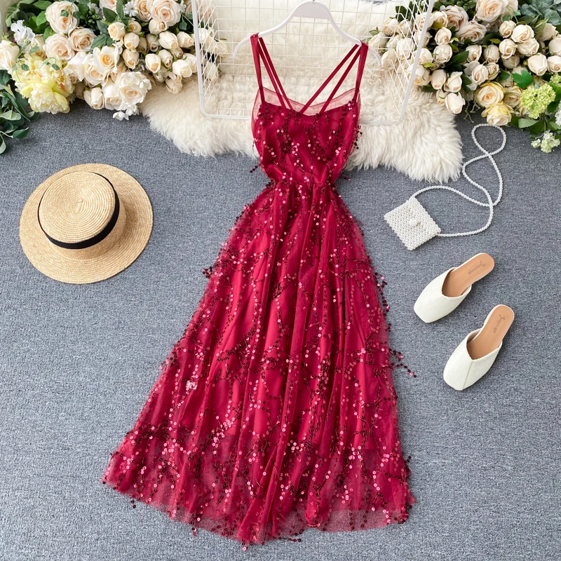 Блестящее женское платье с блестками лето 2020 сексуальное черное без рукавов