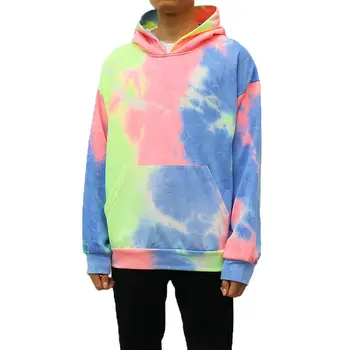 

Mens Sweatshirt Rainbow Tie Dyeing Print Hoodies 2019 Autumn Male Long Sleeve Hooded Pullover Jumper Sweatshirts Drop shipping