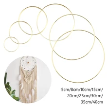 

9Pcs Macrame Round Catcher Wreath Metal Ring Circle Garland Dream Catcher Flower Hoops Wall Hanging Macrame Nordic Decor Sturdy