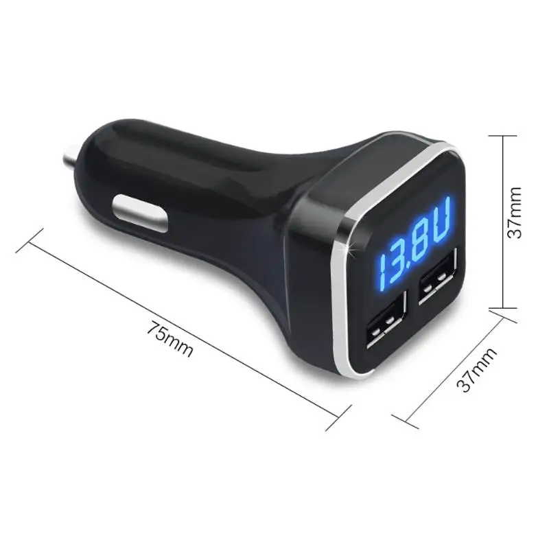 Автомобильные зарядные устройства Dual USB 4.8A автомобильное зарядное устройство адаптер авто светодиодный дисплей Быстрая зарядка для мобильного телефона PC Универсальный