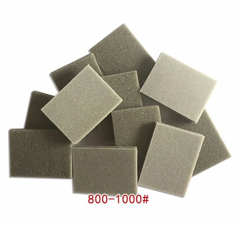 20Pcs Sponge Sanding Block Wet Dry Grinding Sandpaper 300-400 500-600 800-1000 1200-1500 Grit Polishing Pads Abrasive Sand Paper