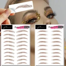Mb 10 par sobrancelhas marrons tatuagem transferência de água falso tatoo semi-permanente 6d sobrancelhas adesivo sobrancelhas olho kit maquiagem macia