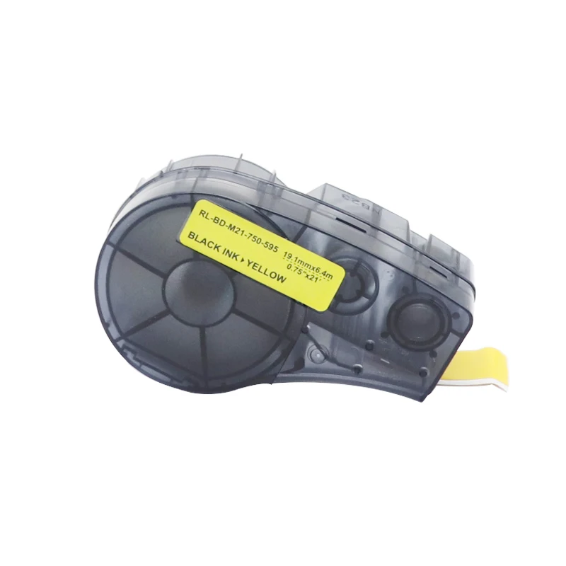Goede 10 stuks Label Tape voor M21 750 595 Zwart op Geel 19.1mm Breedte Compatibel voor Brady BMP21PLUS IDPAL en LABPAL Label printer