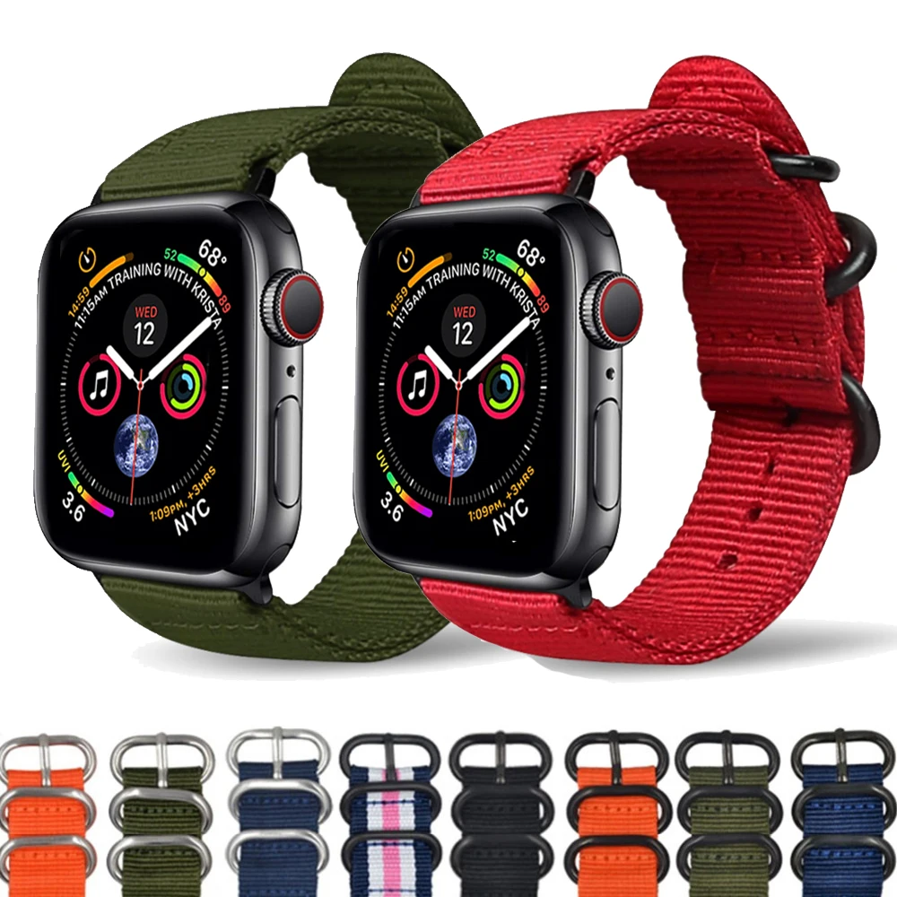 Ремешок для apple watch ремешок 44 мм 40 мм iwatch ремешок 42 мм 38 мм нейлон Nato Ремешок Браслет ремешок для apple watch 4 3 2 1