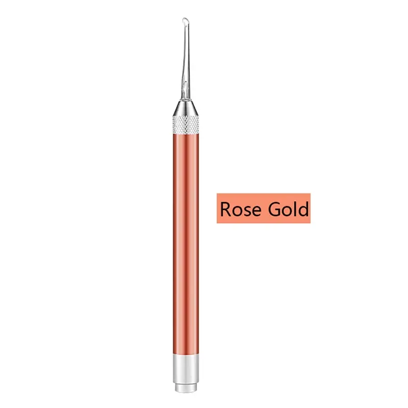 rose gold Luminous Ear Spoon Baby Adult Ear Wax Cleaner Flashlight Earpick Earwax Remover Light Ear Curette Tool - Цвет: rose gold