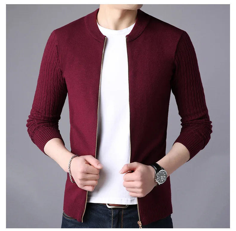 cor sólida camisolas malhas quente sweatercoat cardigans roupas masculinas