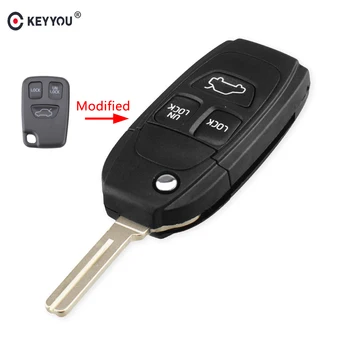

KEYYOU 10PCS Modified Switchblade Flip Folding Smart Remote Car Key Shell Fob Case For Volvo S40 S60 S70 S80 V40 V70 XC90 XC70
