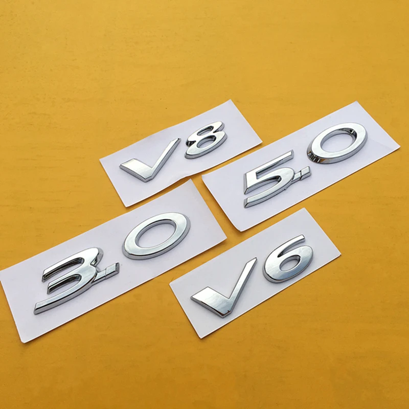 

Letters Emblem for Jaguar Badge V6 V8 AWD 3.0 5.0 XF XJL Fender Trunk Discharging Capacity Car Styling Logo Chrome Glossy Black