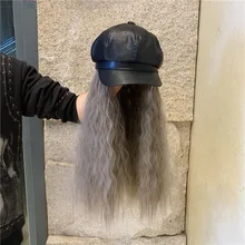 01910-yuchun525362908 модный серый парик из искусственной кожи Кепка для отдыха женская бейсболка