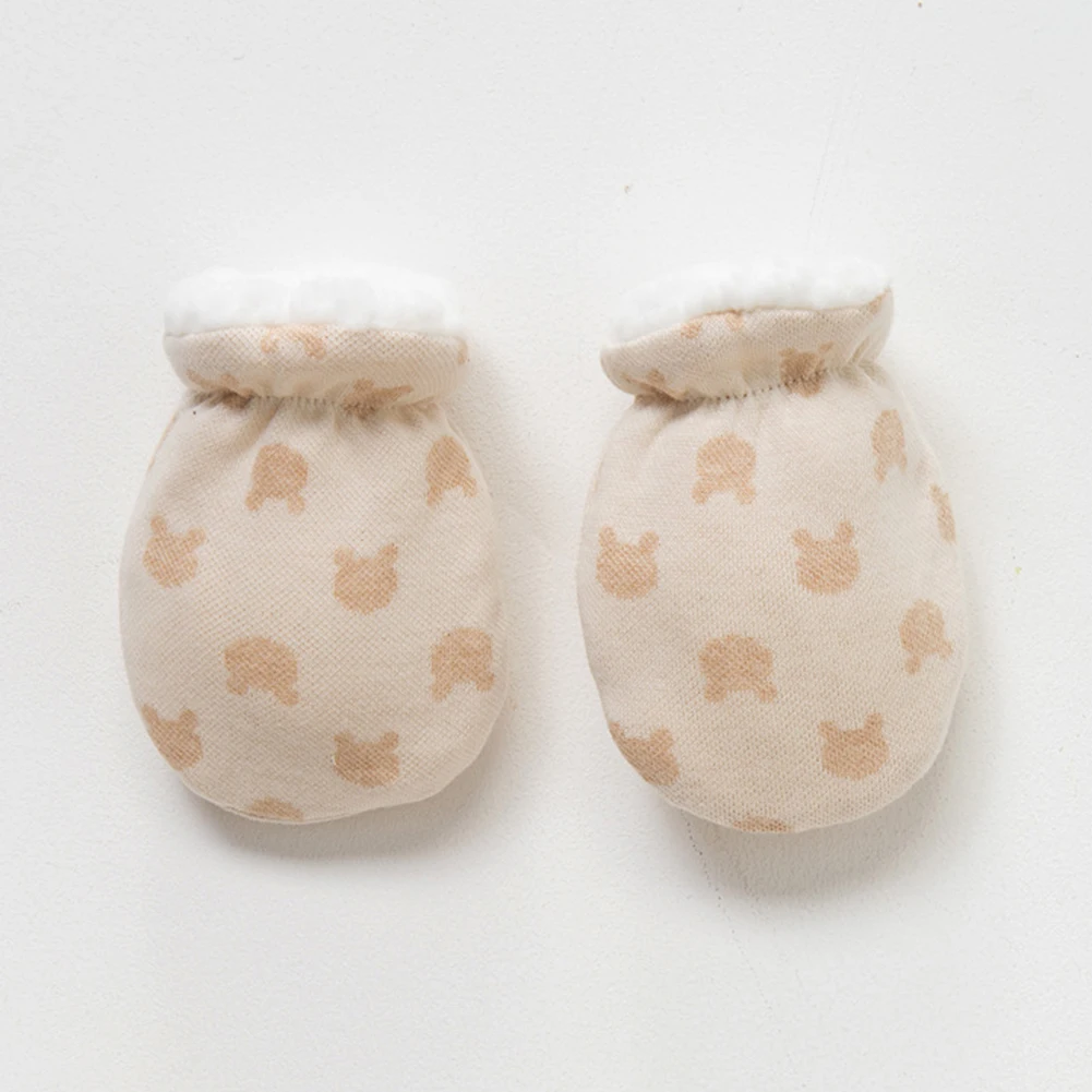 1 Pair Newborn Baby Cotton Gloves Anti-grab Mittens Infant Winter Thickening Warm Fleece Hand Warmer for Kid Gifts | Мать и ребенок